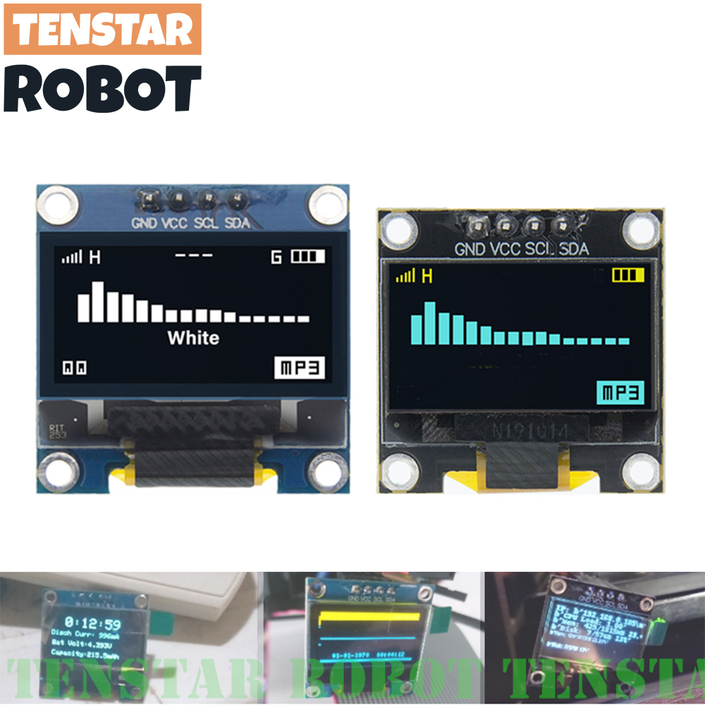 Oled Display 0.96 - TENSTAR 0.96 بوصة OLED SSD1306 أبيض/أزرق/أصفر