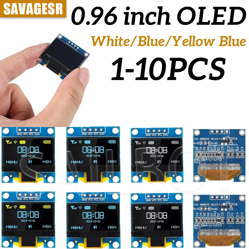 Oled Display 0.96 - 1-10 قطعة 0.96 بوصة OLED وحدة