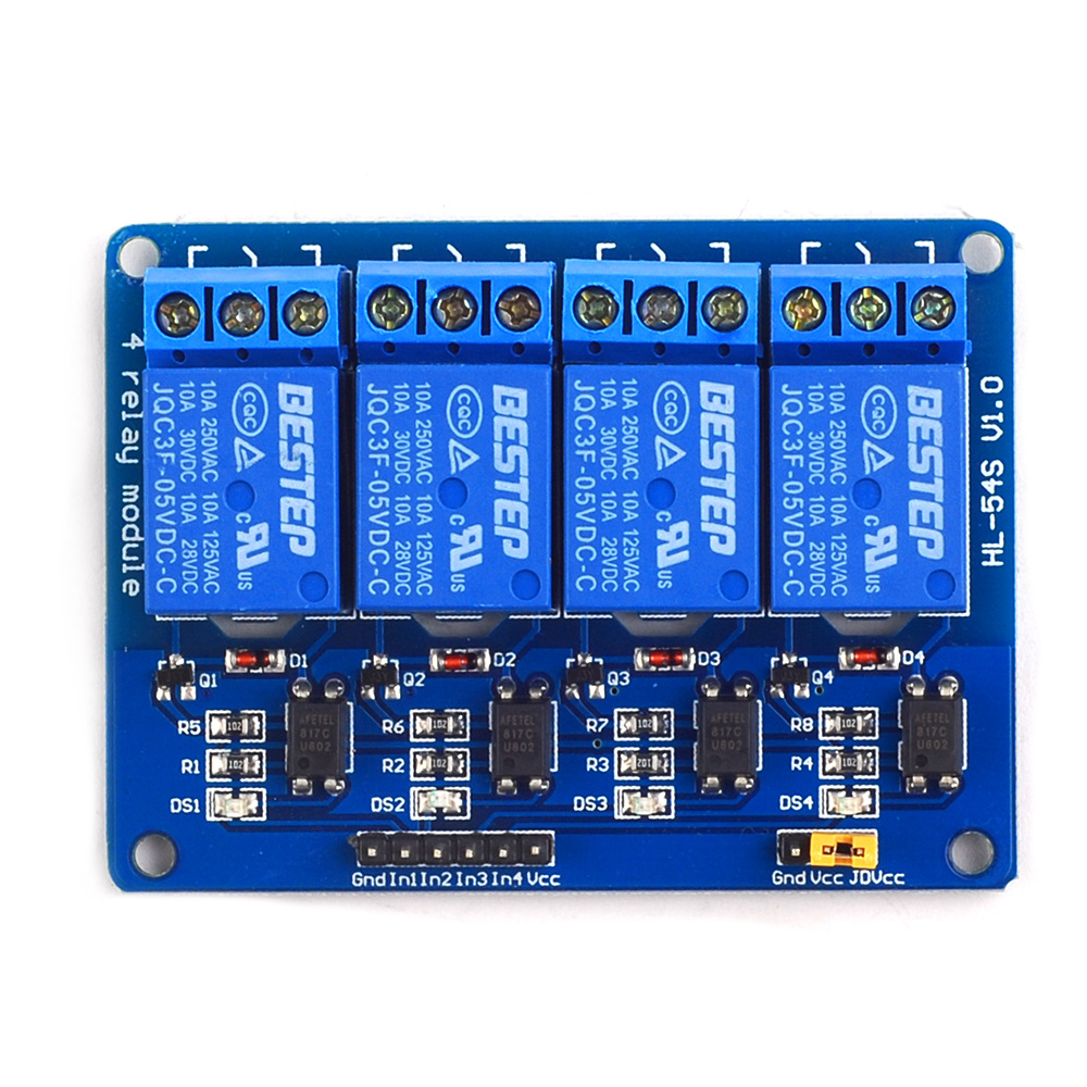 5 فولت 4 قناة وحدة التتابع 4-ق - مراجعة Relay Module 4 Channel وسعره