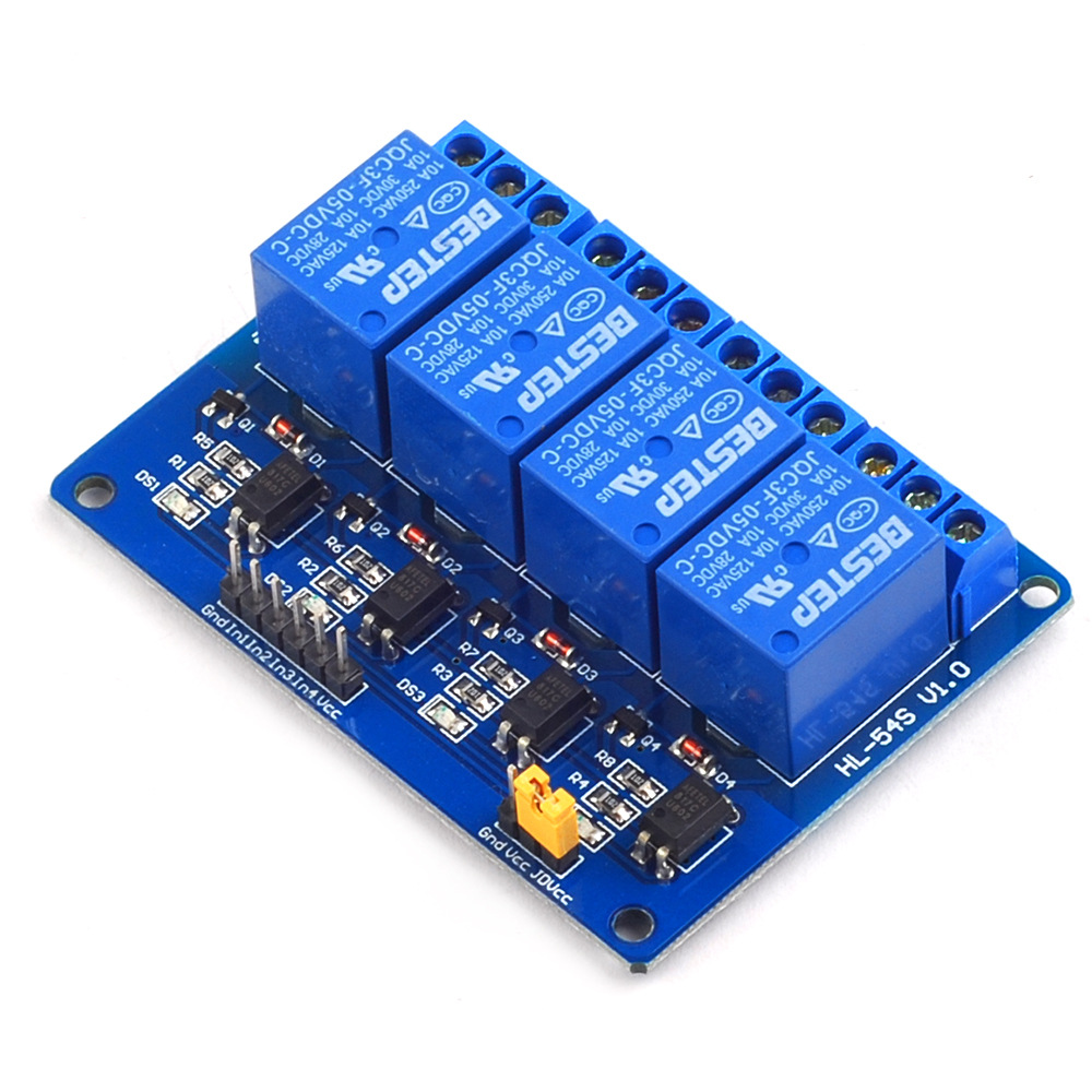 5 فولت 4 قناة وحدة التتابع 4-ق - مراجعة Relay Module 4 Channel وسعره