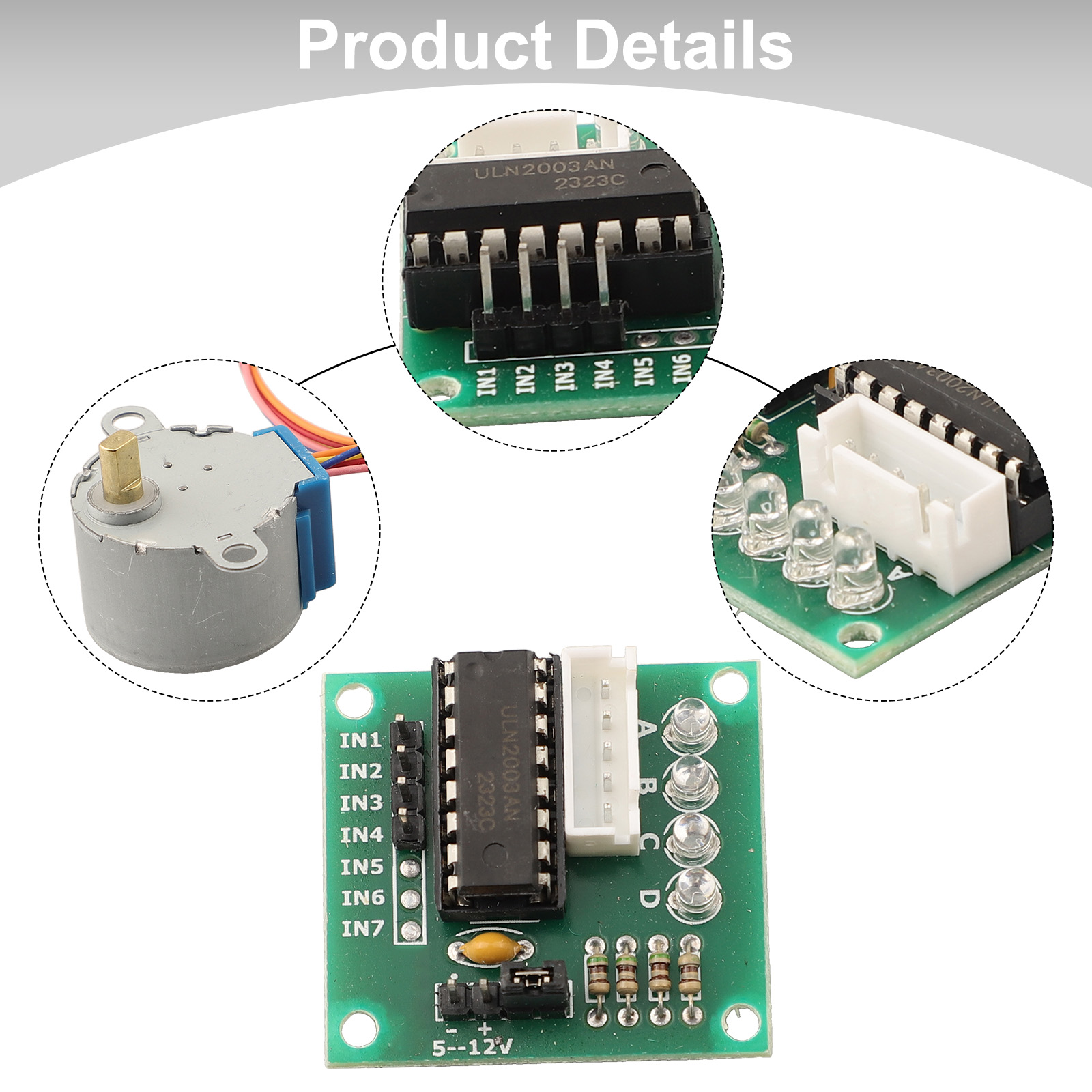 محرك متدرج رباعي الأطوار 5 فول - مراجعة Stepper Motor 28Byj وسعره