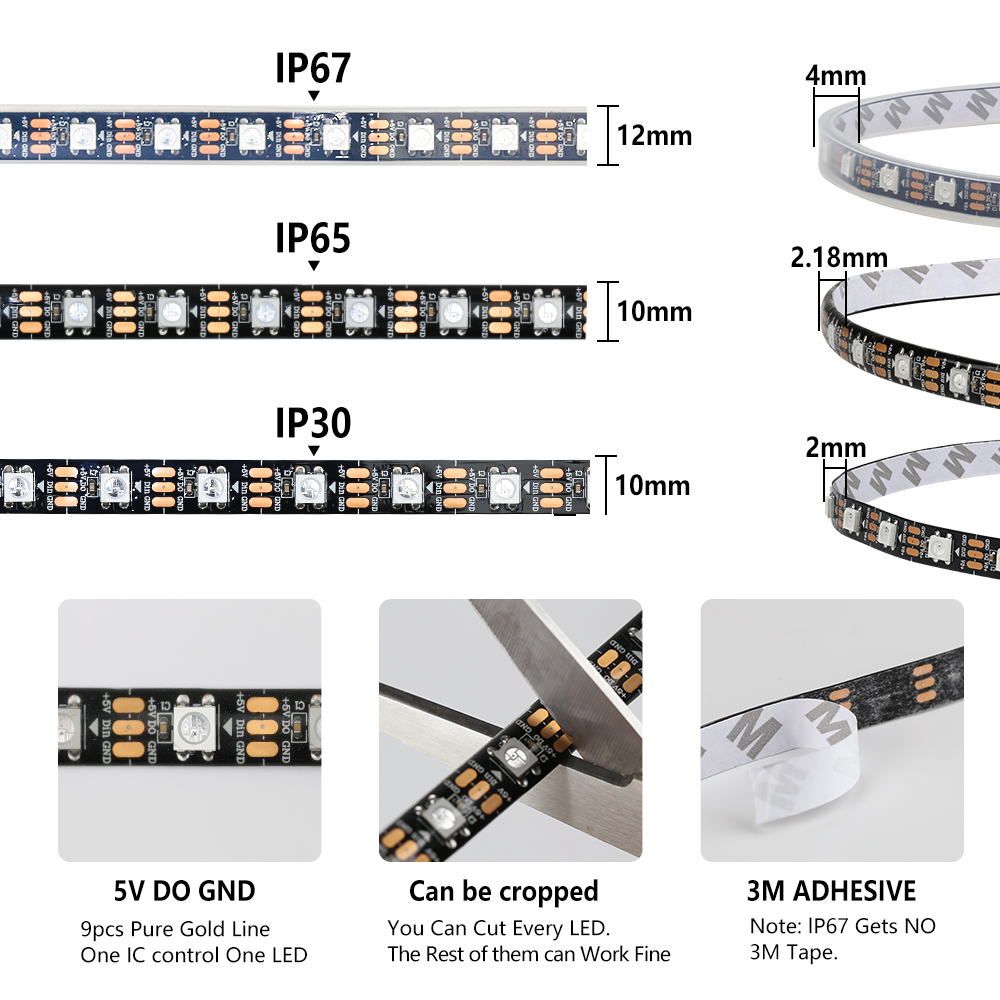 WS2812B الذكية بكسل RGBIC Led  - مراجعة Neopixel وسعره