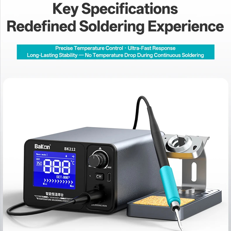 محطة لحام ذكية باكون BK212 بقو - مراجعة Soldering Iron Temperature Probe وسعره