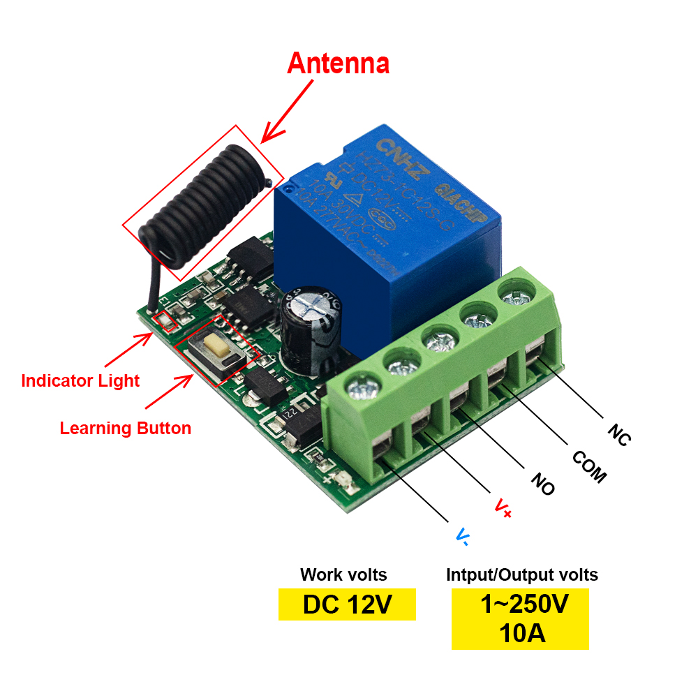QIACHIP 433 ميجا هرتز تيار مست - مراجعة Relay Module 4 Channel وسعره