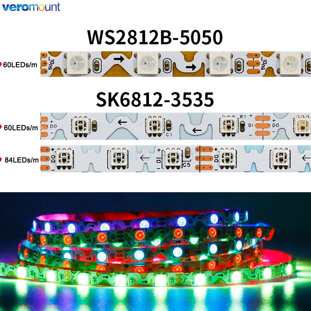 6 مللي متر ضيق مع ثنائي الفيني - مراجعة Ws2812B Strip 5V وسعره
