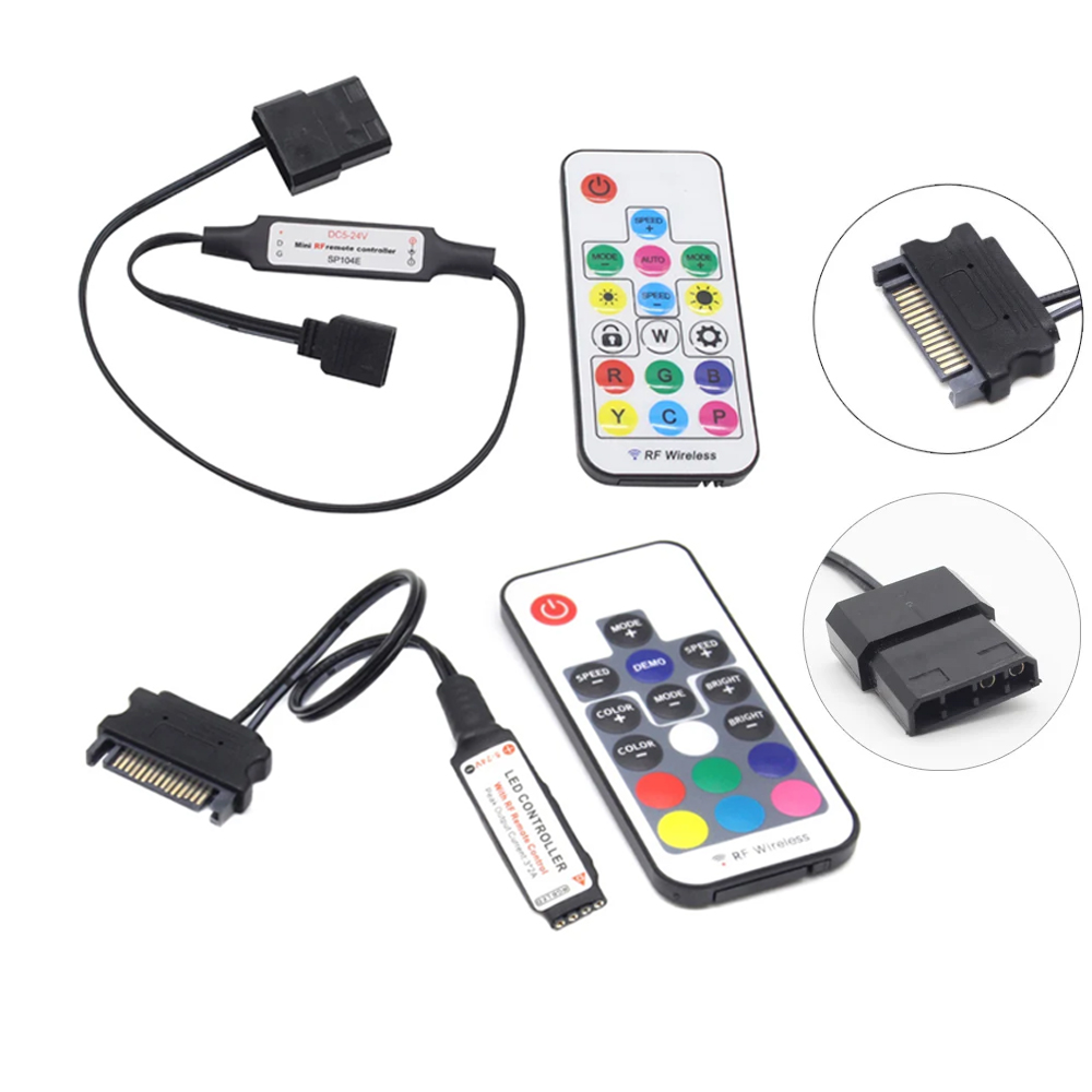 SATA موليكس RGB تحكم 5 فولت 3P - مراجعة Ws2812B Strip 5V وسعره