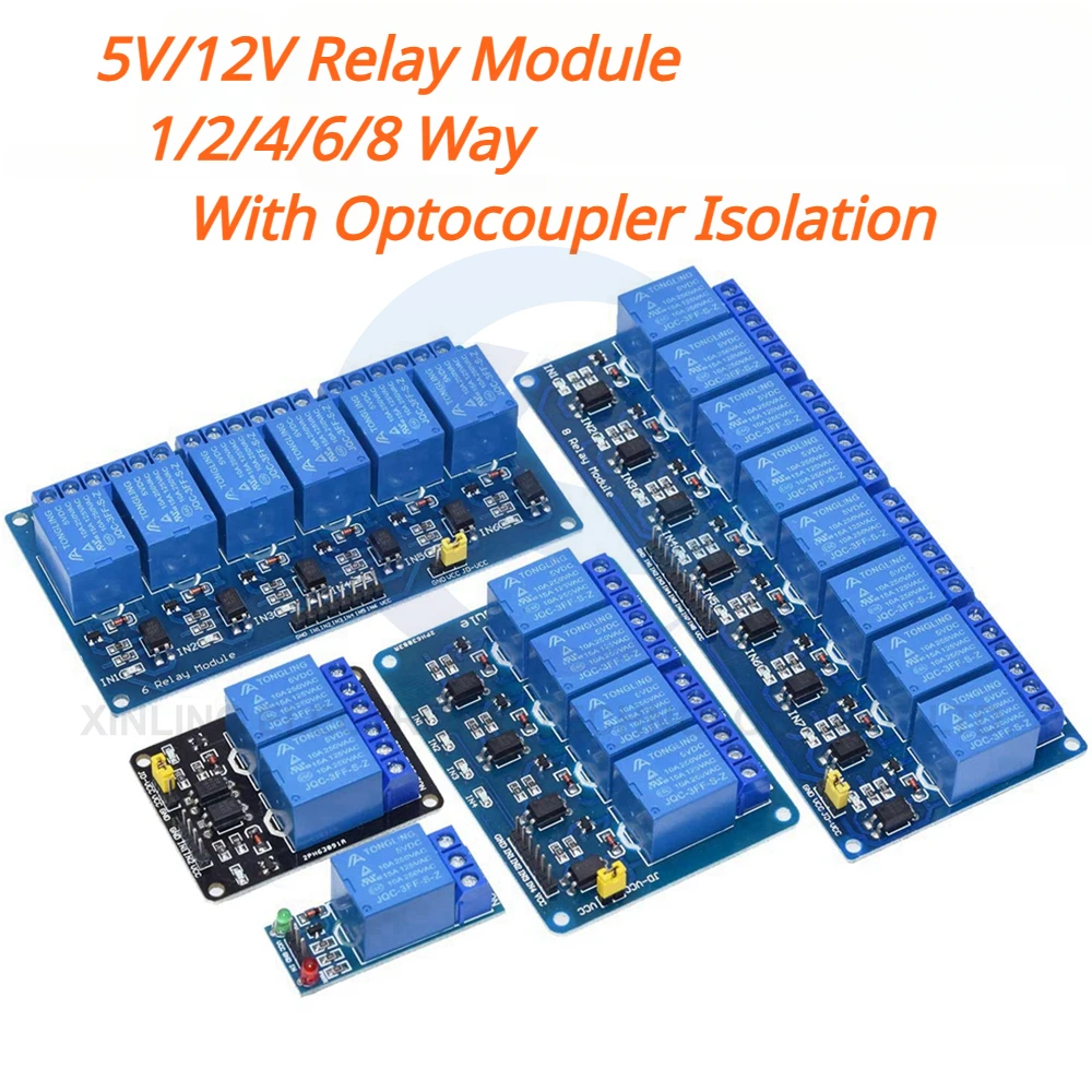 وحدة ريلاي 5/12 فولت بـ 1/2/4/ - مراجعة Relay Module 4 Channel وسعره