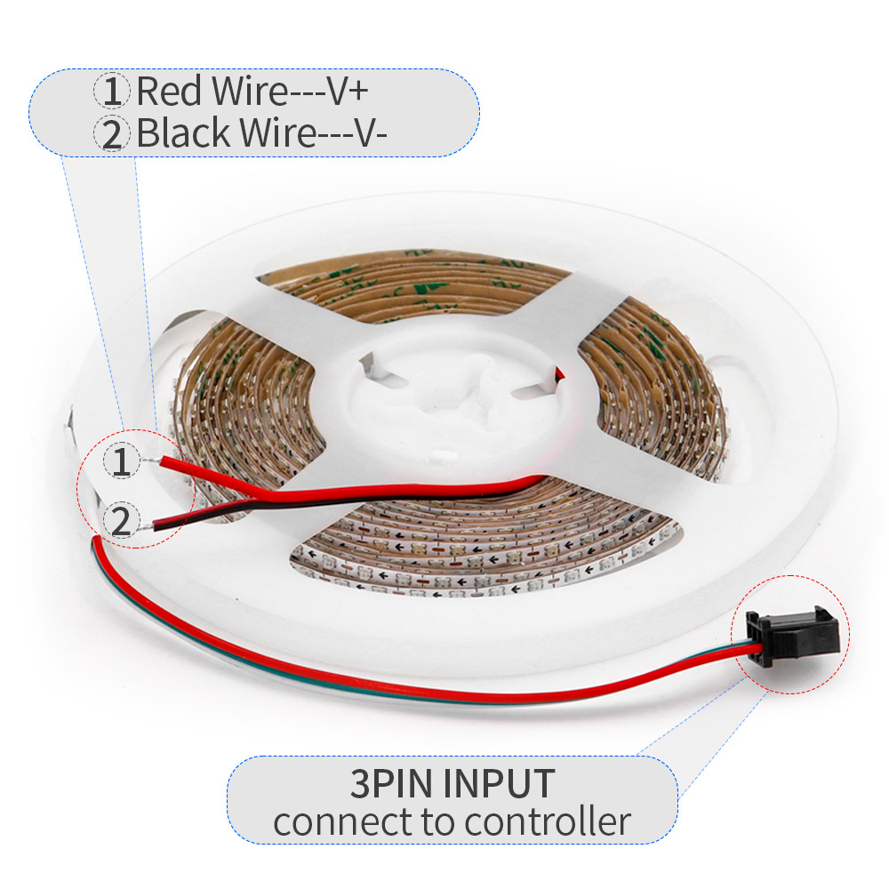 شريط إضاءة LED من نوع WS2812B  - مراجعة Ws2812B Strip 5V وسعره