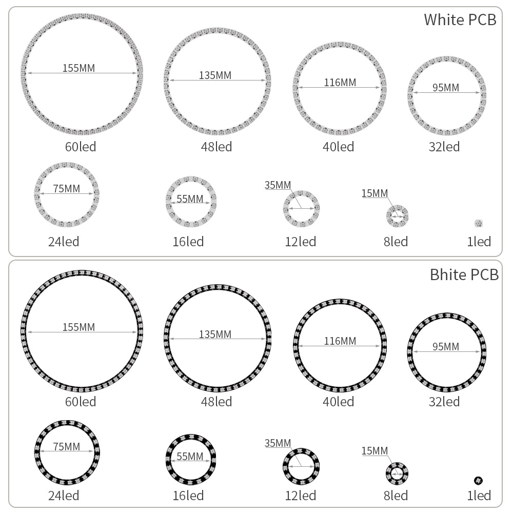 WS2812B RGBIC LED حلقة قابلة ل - مراجعة Neopixel وسعره
