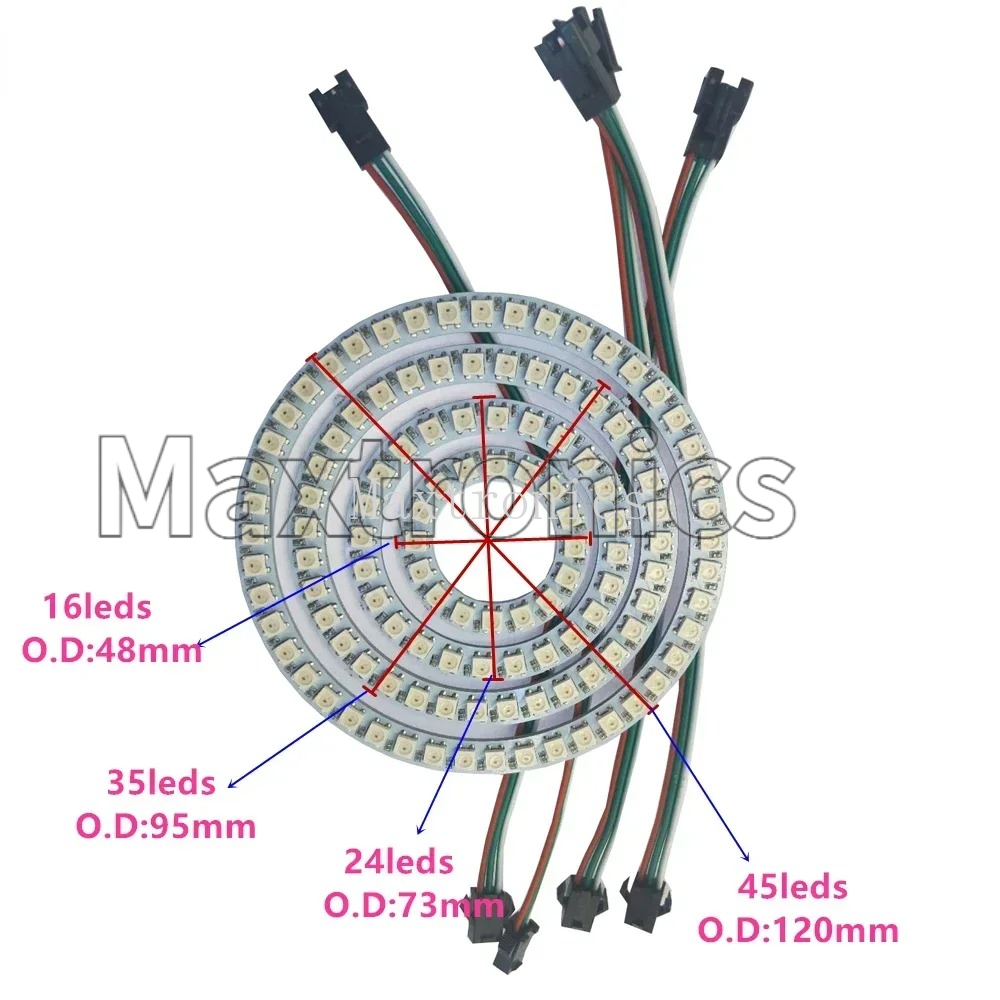 حلقة إضاءة LED من نوع WS2812B  - مراجعة Ws2812B وسعره