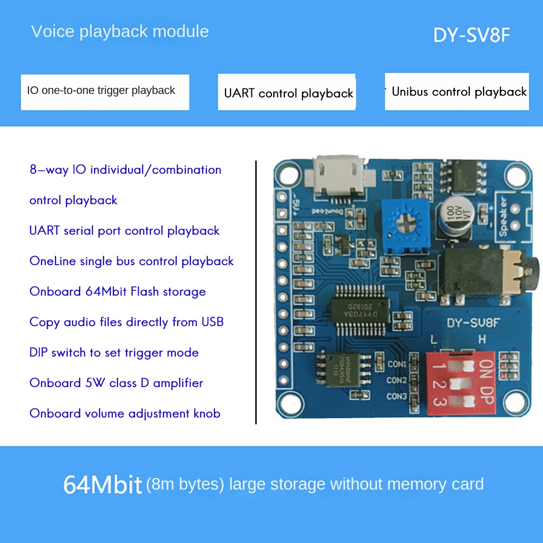 ABZZ-DY-SV8F وحدة تشغيل الصوت  - مراجعة Sd Card Module وسعره
